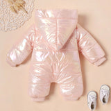 New Autumn and Winter Baby Rompers Stylish Solid Windproof Hooded Colorful Jumpsuit