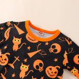 18M-5Y Kids Baby Boy Girl Halloween Printed Long Sleeves Pajamas