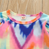 Baby Girls Clothes Set Autumn Long Sleeve Tie Dye Color Romper Outfits 0-18M