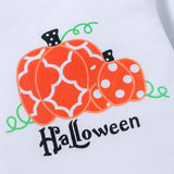3M-3T Baby Halloween Outfits Pumpkin Print Ruffle Long Sleeve 2Pcs Sets