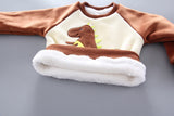 Baby Clothing Sets Casual Winter Cartoon Thick Warm 3Pcs Outfits