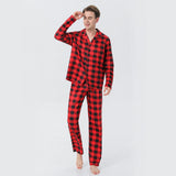 Christmas Family Matching Pajamas Long Sleeve Red Plaid  Sets