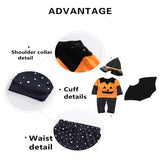 Baby Boy Girl Halloween Suit With Hats Pumpkin Clothing 3 Pcs