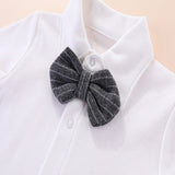 Kid Baby Boy Tuxedo Spring Cotton Suit 3 Pcs Sets