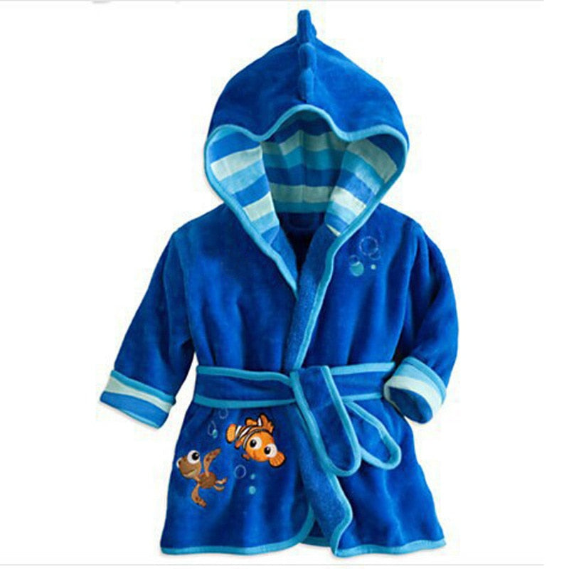 Winter Boy Girl Cartoon Robe Bathrobe Sleepwear Pajamas