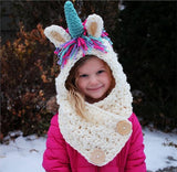 Girls Handmade Hats Unicorn Winter Knitted Hat Animal Cap 3-10 Years