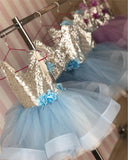 Fashion Kids Girl Sequined Lace Princess Birthday Sleeveless Backless Tutu Tulle Dress 2-7Y - honeylives