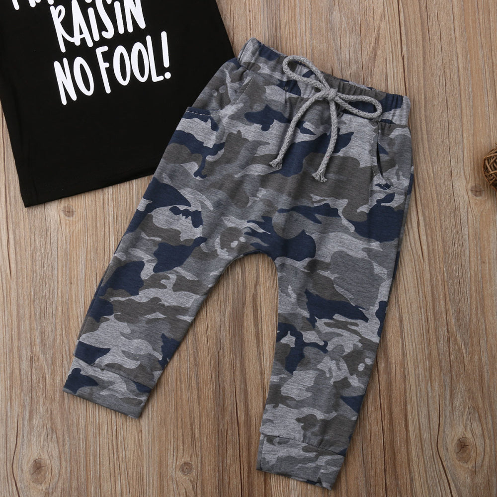 Kid Baby Boy Camouflage Summer Tracksuit Outfit 2 Pcs Sets