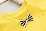 Baby Girl Set Spring Suit Long Sleeved Tops + Stripe Strap 2 Pcs