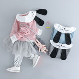 Baby Girls Clothing Sets Cartoon Rabbit Tops+Bottoms 2 Pcs