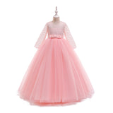 Girl Dresses Luxury Party First Communion Bow Ribbon Princess Dresses 3-12 Years