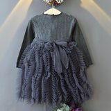 Toddler Girl Solid Autumn Winter Tutu Casual Dresses 1-6 Years