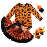 0-24M Halloween Newborn Baby Girl Pumpkin Tutu 3 Pcs Sets