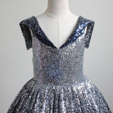 Kid Girls Prom Elegant Sequins Ball Gowns Evening Party Formal Dresses