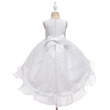 Kids Girl Cake Tutu Flower Dress Lace Party Wedding Formal Dress 3-12Y - honeylives