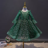 Kid Girl Christmas Performance Sequin Starry Sky New Dresses