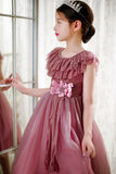 Kid Girl Lace Collar Princess Flower Wedding Formal Elegant Dresses