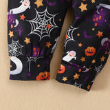 6M-4T Baby Boys Halloween Kids Cartoon Printed Patchwork 2 Pcs Sets