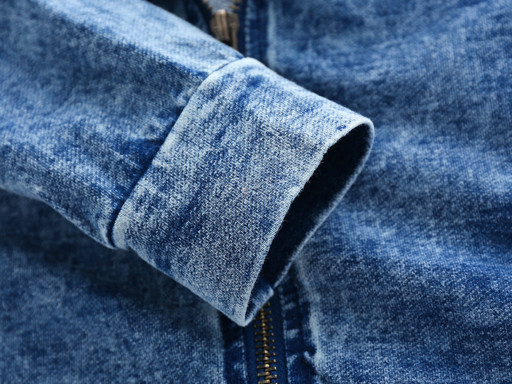Kid Boy Baby Jeans Hooded Zipper Denim Suits 2 Pcs Sets
