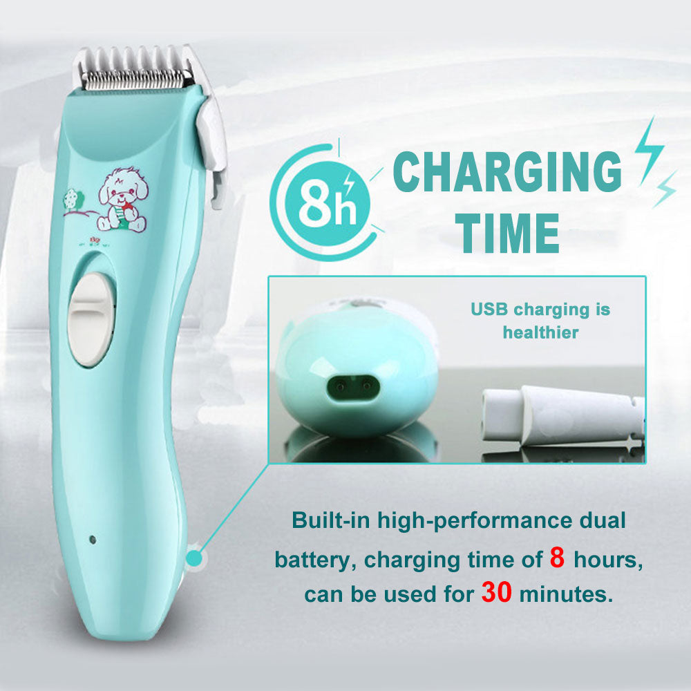 Baby Hair Cutter Electric Clipper Flexible Low Noise Strong Power Waterproof Haircut Trimmer - honeylives