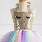 Kid Girls Unicorn Cosplay Halloween Birthday Party Carnival Dress