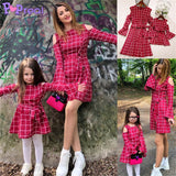 Family Matching Parent-Child Outfit Fashion Plaid Christmas Dress