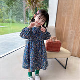 Autumn Girls Fashion Floral Dresses 1-6 Years