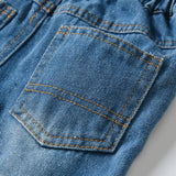 Baby Boy Denim  Plaid Rompers Gentleman Bib Jeans 4 Pcs Outfit 6-36M