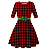Family Matching Mother Daughter Autumn Christmas Dresses