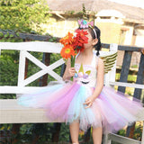 Girls Dress Unicorn Birthday Tutu Dress Sequin Pastel Clothing - honeylives