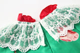 Spanish Girl Christmas Green Dress Party Frocks Lolita Fluffy Dresses 2 Pcs