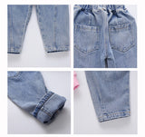 Baby Girls Jeans Autumn Trousers Fashion Denim Pants 2-8 Years
