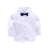 Kid Baby Boy Long-Sleeve Gentleman Grey Suits 2 Pcs Set Outfits