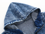 Kid Boy Baby Jeans Hooded Zipper Denim Suits 2 Pcs Sets