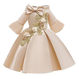 Girls Dress Embroider Elegant Tutu Princess Birthday Evening Dresses 2-10 Years