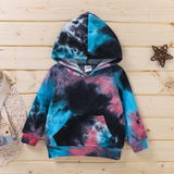 Boy Hooded Long Sleeve Tie Dye Fashion Suits 2 Pcs Sets