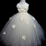 Flowers Girls Hydrangea Flower Tutu  Elegant Wedding Birthday Party Dress Ball Gown Dress - honeylives