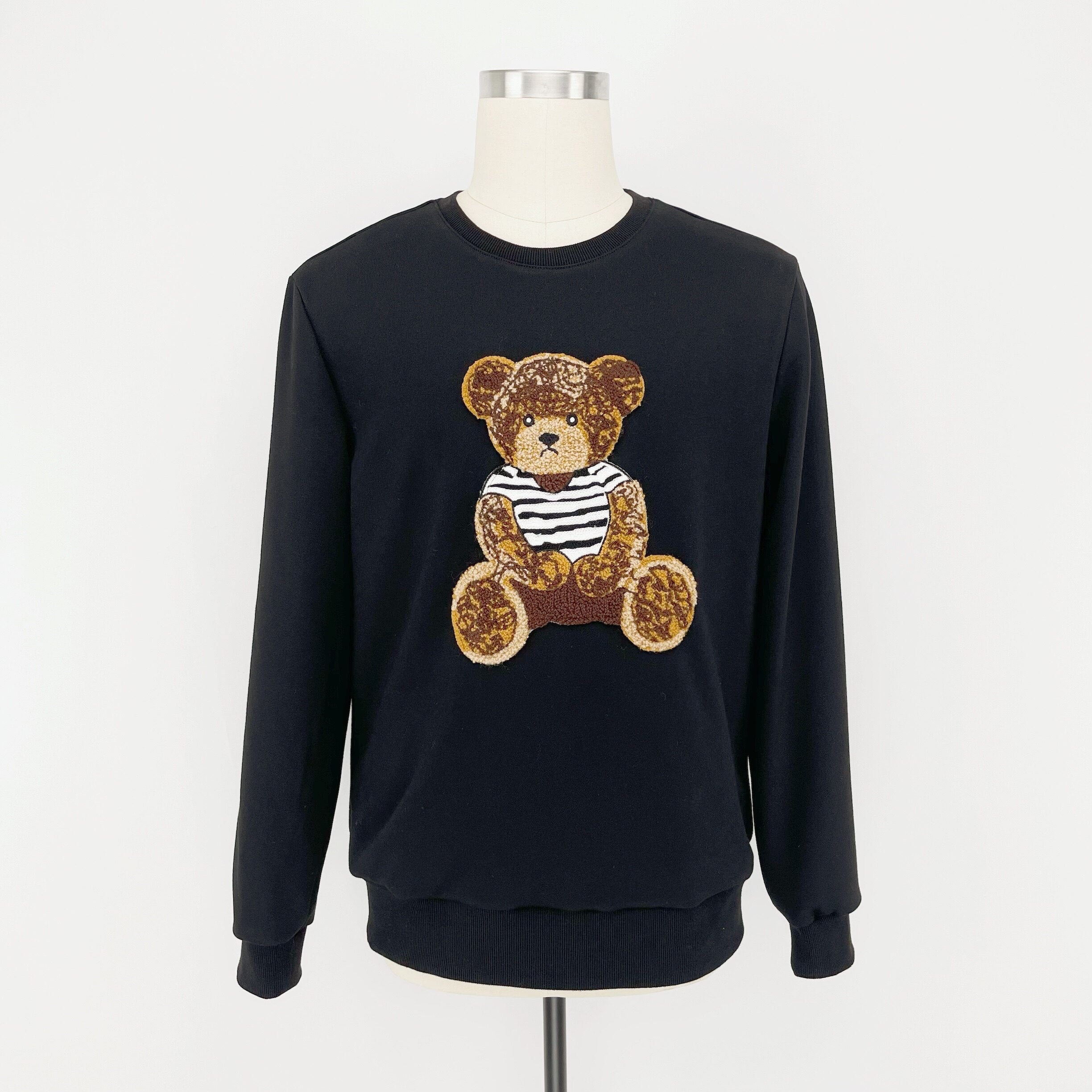 Family Matching Bear Embroidery Sweatshirt Pullover