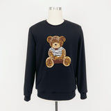 Family Matching Bear Embroidery Sweatshirt Pullover