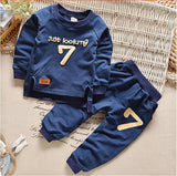 Baby Boy Elephant Cartoon Pattern Long Sleeve Casual Set 2 Pcs