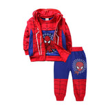 Kid Baby Boys Cartoon Spiderman Long Sleeve Hooded 3 Pcs Sets