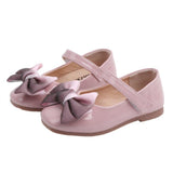 Girls Princess  Fashion Solid Color Bow Leather Shoes