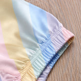 Kids Baby Boy Girl Pajamas Faux Silk Satin Rainbow Suits 2 Pcs Sets