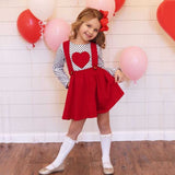 Kids Baby Girls Outfits Heart-shaped Suspender Skirts Clothes Sets - honeylives