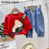 Kids Baby Boys Costume Cartoon Bear Tracksuit Sets 2 Pcs