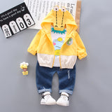 Kid Baby Boys Dinosaur Long Sleeve Jeans Sets 3 Pcs