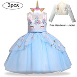 Kids Girls Dresses Unicorn Dress Christmas Outfits 3 Pcs