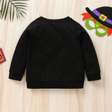 6M-5T Kids Baby Boy Halloween Casual Letters Print Round Neck Sweatshirt