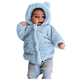 Kids Jacket Winter Warm Fleece Hooded Teddy Bear Coat Outerwear