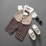 Kids Romper  Boys Newborn Gentleman Romper Outfit 0-3Y - honeylives